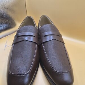 Calvin Klein Dark Brown Leather Loafers
